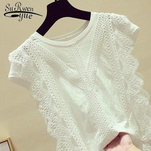 Lace Patchwork Women Blouse Summer